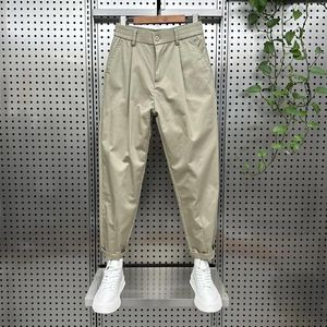 Calças masculinas calças para homens primavera outono 2024 cor sólida todos os jogos casuais coreano baggy haren roupas ropa hombre