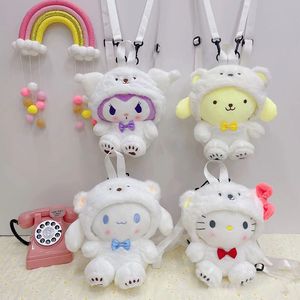 Simpatico zaino in peluche Kunomi Melody da 8 pollici con orso bianco