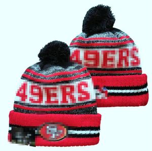 49ER Beanies San Francisco Bobble Hats Baseball Ball Caps 2023-24 Fashion Designer Bucket Hat Chunky Knit Faux Pom Beanie Christmas hat Sport Knit Hats A