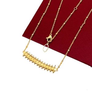 Carttiers Necklace Designer Jewelry Women Original Quality Rivet Necklace Women's Rose Gold Smooth Face Light Luxury Simple Rivet Collar Chain Head Pendant