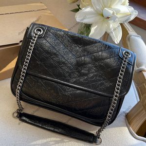 Torby na ramię designerka torebka luksusowa torebka crossbody kobiet torebka podwójna łańcuch hobo krowhide czarne luksusowe torebki mody skórzane skóra wysoka jakość