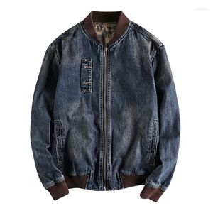 Giacche da uomo Giacca di jeans Cappotto di jeans da locomotiva vintage Moda pilota Bomber Capispalla Top per uomo