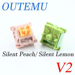 Keyboard Covers Outemu Silent Peach V2 Switch Lubed Update Lemon Switches Mechanical Linear Tactile 5Pin Custom swap DIY 231007