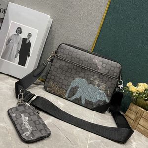 Nya män designer väska messenger crossbody väskor hög kvalitet 3 st trio kvinnor för klassiska tygväskor plånbok präglade läder axelväskor