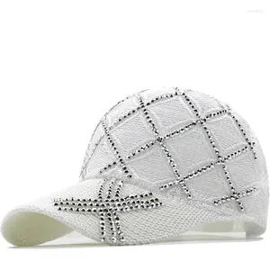 Berretti da baseball Berretto da baseball in maglia di perle con strass di lusso con paillettes per donna Cappello estivo da donna Snapback Cappelli Hip Hop Bone