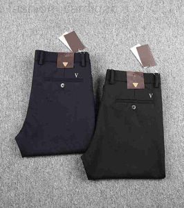 Calças masculinas designer outono e inverno novo estilo calças de luxo seda suave material elástico negócios cavalheiro marca superior calças masculinas x57b