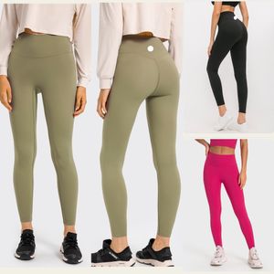 Lu High midja Yoga Leggings Kvinnor Fitness Tights Naked Running Sports Pants Seamless Sport Leggins Energy Gym Clothing Outfits