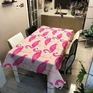 Tovaglia Flamingo Decorazione della casa Tovaglia spessa Lino Rosa Impermeabile Antiolio Rettangolare Copertura da pranzo per matrimoni Tè 231009