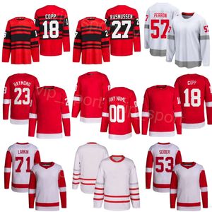 Women Men Youth Hockey 27 Michael Rasmussen Jerseys 52 Jonatan Berggren 29 Nate Danielson 71 Dylan Larkin 57 David Perron 23 Lucas Raymond Andrew Copp Moritz Seider