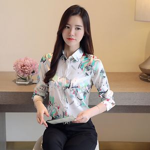 Pastoral Style Button Up White Shirt Long Sleeve Women Fashion Designer Silk Satin Blouses Plus Size Autumn Winter Runway Lapel Shirts 2023 Office Lady Graphic Tops