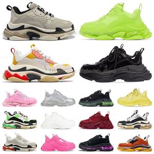 2023 Freizeitschuhe Designer Triple S Männer Frauen Turnschuhe Plattform Tan Klare Sohle Schwarz Weiß Grau Rot Rosa Blau Royal Neon Green Herren Trainer Sport Sneaker Schuhe