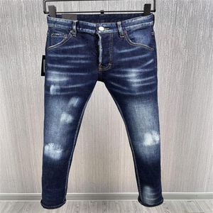 Italian fashion European and American men's casual jeans high-grade washing pure hand grinding quality optimization LA075286c