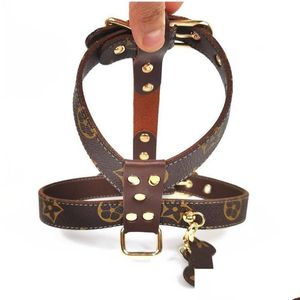 Dog Collars Leashes Luxury Baroque Harnesses Ins Fashion Durable Leather Pets Harness 6 Patterns Personality Dh8U4 Drop Delivery H Dhqaw