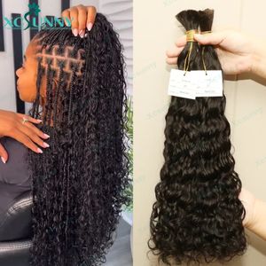Lace s Bulk Human Hair Water Wave For Braiding Highlight Color 30 Double Drawn Boho Braids Curly Bundles No Weft 231007