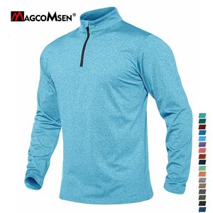 Kadın Sweaters Magcomsen Erkekler Mikro-Fleece Sweater Fermuar Ön Bultlenek Uzun Kollu Nefes Alabilir Sıcak Külot Yürüyüş Seyahat Seyahat Çalışma Gömlekleri 231009