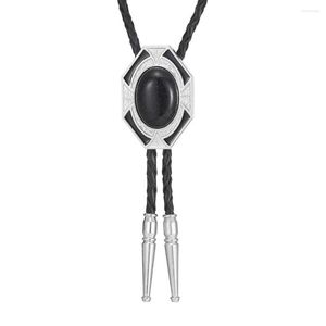Bow Ties Western Cowboy Zinc Alloy Bolo Tie Diamond Point Natural Stone Shirt Accessories