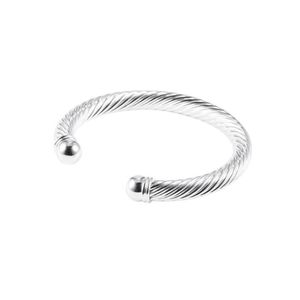 Bangle Moda Simples Homens Mulheres Cool Prata Banhado Ed Round Cuff Party Casual Jóias 2021 Mão Aberta Bracelet305M