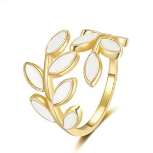 Hot Selling Minimalist Temperament Leaf Fashionable Versatile Light and Luxurious High-end Feel Adjustable Opening Ring Bracelet
