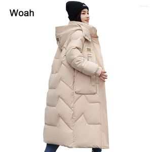 Kvinnors dike rockar huva ner parka vinterjacka 2023 Kvinnlig över knäet Långt förtjockning Fashion Coat QC2303