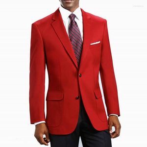 Men's Suits Tuxedo Jacket Men Groomsmen Notch Lapel Groom Tuxedos Two Buttons Wedding Red Man Suit (Jacket Pants Tie Handkerchief)