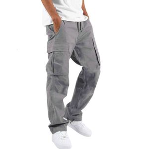 Pantalon cargo pour hommes coupe décontractée pantalon de survêtement de sport pantalon de survêtement avec cordon de serrage pantalon d'extérieur avec poches mince et mince