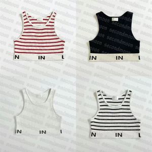 여자 니트 크롭 탑 편지 자카드 탱크 탑 여름 요가 스포츠 탑 빠른 건조 슬리빙 vest309p