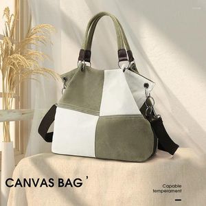 Axelväskor kontor damer canvas kvinnor mode casual purses telefon enkel elegant handväska designer bärbar messenger väska