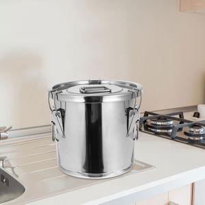 Double Boilers Stainless Steel Rice Bucket Buckets Lids Large Capacity Container Box Liquid Holder 304 Household Multi-purpose