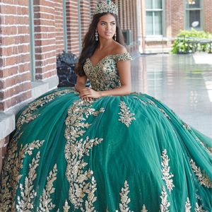 Frezowanie cekiny Ruffles Mexican Quinceanera Sukienki koronkowe aplikacje Vestidos de 15 Anos 2023 Suknia balowa młodsza impreza urodzinowa Suknie 326 326