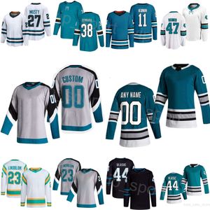 Hockey Reverse Retro 27 Quentin Musty Jerseys 47 James Reimer 44 Marc-Edouard Vlasic 73 Noah Gregor 23 Oskar Lindblom 10 Evgeny Svechnikov 11 Luke Kunin Kinder Mann Frau