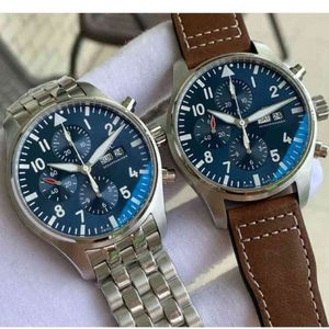 IWC Designer Men Luminous Luxury Mens Mechanical Watch Portuguese 40mm Men's Pilot Seven Lämplig riktig bältesmätare för Swihigh Quality Original