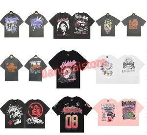 Hellstar camiseta Rappe Mens Mulheres Camiseta Rapper Lavagem Cinza Preto Pesado Artesanato Unissex Manga Curta Top High Street Moda Retro Inferno Mulheres T-shirt Designers Tees