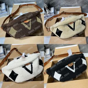 Marsupio in shearling per donna Designer di lusso Teddy V Marsupio Borsa a tracolla sul petto Uomo Fannypack Borsa fuzzy Borsa a tracolla soffice con tracolla