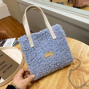 Umhängetaschen Winter Neue Wolle Produktion Material Tasche Diy Tiktok Korallen Samt Gewebt Mädchen Schulter Messenger