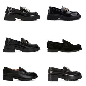 Дизайнерская осенняя повседневная обувь для женщин Коричневый черный Уличная лаковая кожа Женская обувь на толстой подошве 36-40 евро