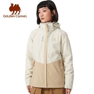 Other Sporting Goods GOLDEN CAMEL Hiking 3 In 1 Womens Winbreaker Waterproof Fashion Fleece Jacket for Men Climbing Winter Coats 231009