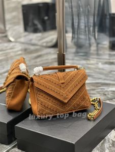 Y klassische Marke Handtasche Luxus Leder Umhängetasche Frosted Hirsch Samt V Musterumschlagbeutel Frauen Geldbeutel Schulter -Crossbody -Tasche Modetaschen Mode Bags