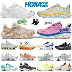 Top Bondi 8 Running Shoes Plataforma feminina Tênis Clifton 9 Men Black White Harbor Mulheres Mulheres ao ar livre Treinadores esportivos Runnners Treinadores de ginástica tênis de ginástica 55 77