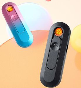 Son Plastik USB Şarj Edilebilir Elektronik Çekiş Elektrikli Puro Sigara Sigara Tütün Rüzgar Geçirmez Maşallar Gradyan Renkleri Seçim