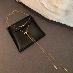 Длинное выдвижное золотое ожерелье с кисточками, женская ниша, дизайн Ins, высококачественная роскошная цепочка для свитера