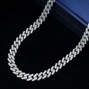 Qian Jian Jewelry S925 Hiphop Fashion Znakomita VVS 8 mm Diamond Moissanite Cuban Link Chain