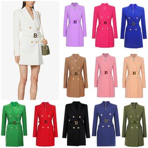 Women Suits & Blazers Spring Summer Autumn Winter Casual Slim Woman Long Jackets Skirt Fashion Lady Office Suit Pockets Business Notched Coat 19 Colors 8 Models S-XXXL