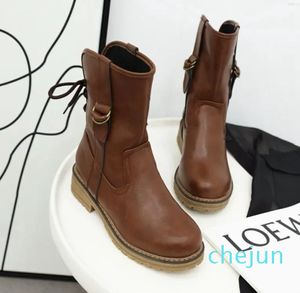 Boots Autumn Winter Rubber Women's Shoes Platform Woman Booties Black for Women Bottine Femme