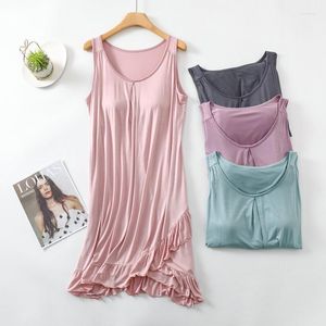 Kadın pijama yaz l-3xl sleepdress kadınlar modal gecelik kolsuz giyinme elbisesi sıradan geceleme bayan ev kıyafeti seksi iç çamaşırı