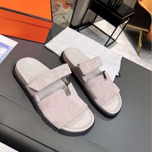 Designer Sandaler Beach Sandal Women Oran Slides Leather Sandals Summer Men Shoes Designer tofflor med Box No450