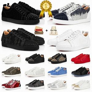 Designer Red Casual Junior Spikes Sapato Sapatos de fundo baixo Plataforma masculina Mulher moda Corte de couro Splike Slowers