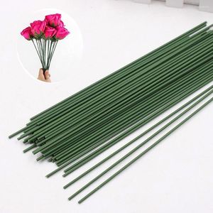 Decorative Flowers 10/20/30pcs 2mm 40cm Floral Stem Wire Crafts Dark Green For Florist Flower Arrangement DIY Material Handmade Accessoies