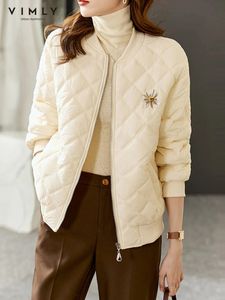 Damen Daunenparka Vimly Kurzer Steppmantel Damen Winter Warm Dick Gepolsterte Baseballjacke Mode Stickerei Frau Oberbekleidung Kleidung 231009