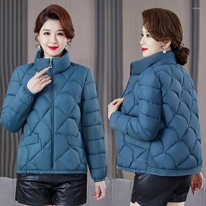 Casacos de trincheira femininos jaqueta 2023 inverno parkas curto mãe de meia-idade casual para baixo jaquetas de algodão feminino parka quente outerwear