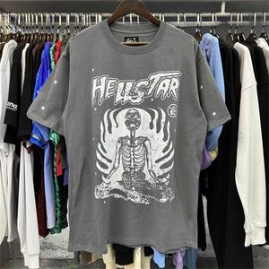 Shirt Hellstar Y2K Designer Shirt T-shirts Short Short Short Tee Men Women di alta qualità Streetwear Hip Hop Fashion Break Break Planet Hoodie Graphic Tee 817